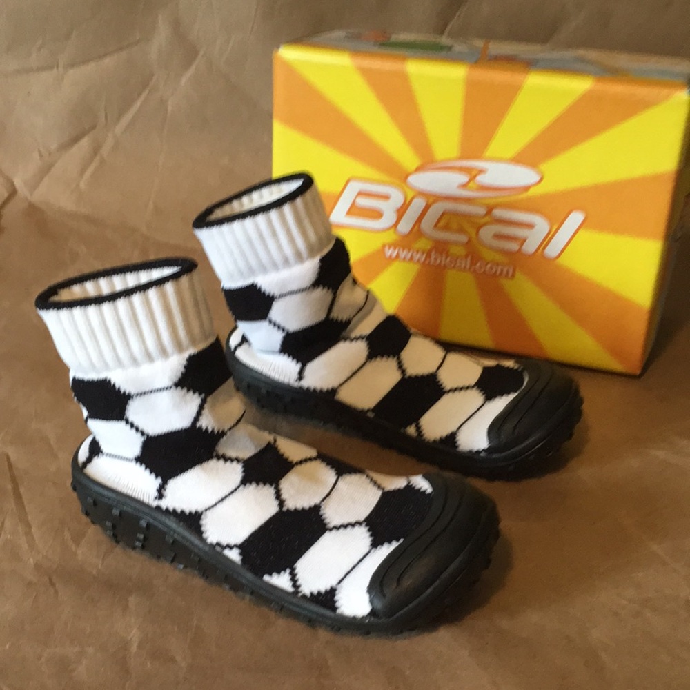 Toddler Sock Shoes -  Soccer ball pattern
